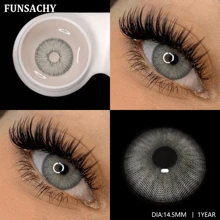 FUNSACHY 灰色彩色隐形眼镜 自然外观 蓝色眼镜片 棕色隐形眼镜 灰色隐形眼镜 绿色眼镜片 万圣节服装角色扮演 - 年拋 - 查看 15