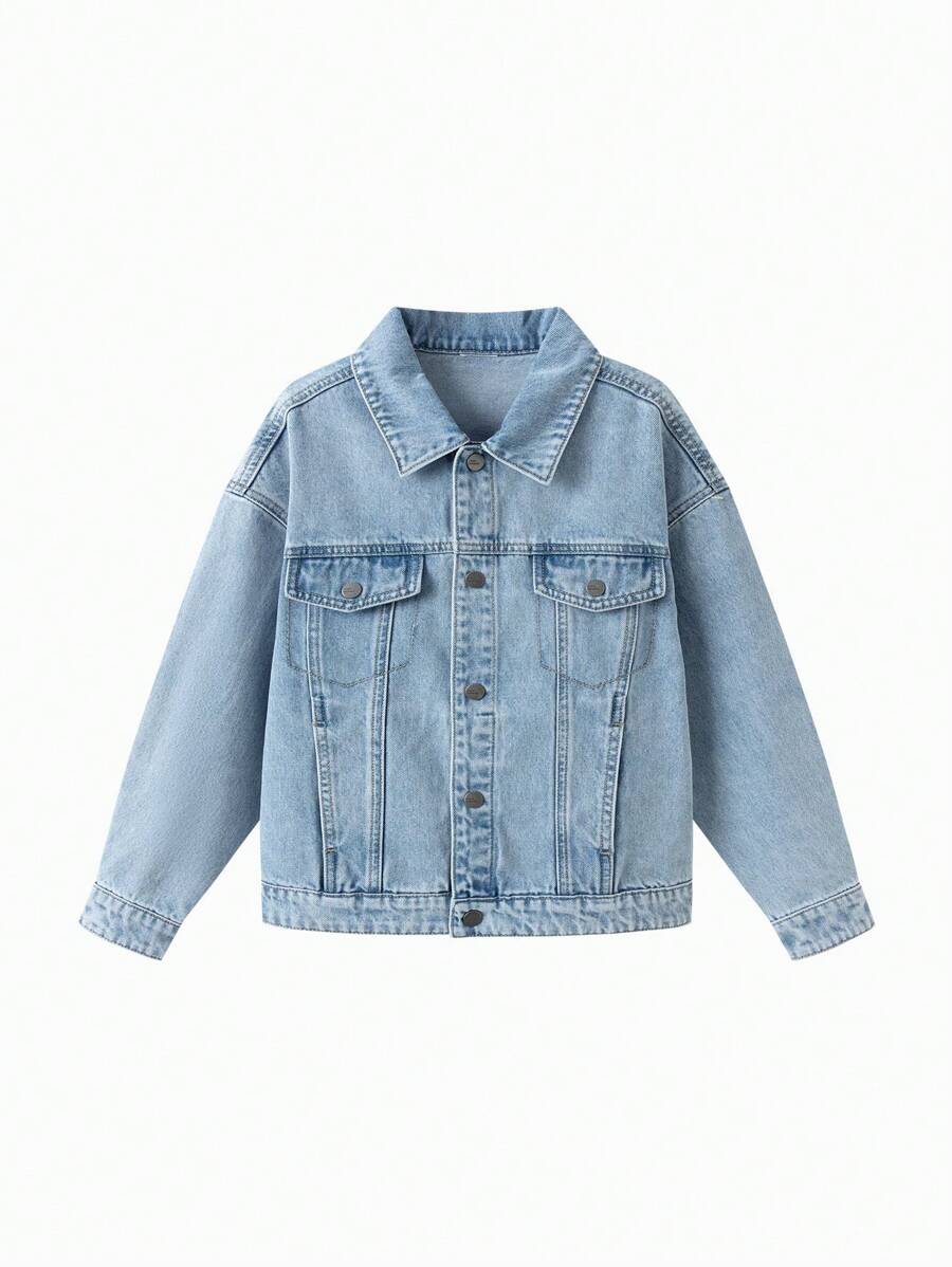Balabala Tween Boys' Denim Jacket, Stylish Spring Coat