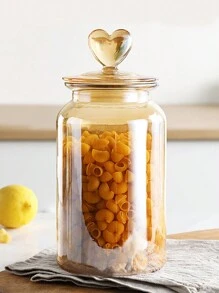 1 lọ thủy tinh có nút chặn bi và nắp kín, hộp đựng trong suốt đựng kẹo, thực phẩm, gia vị, muối, đường, cà phê, trà, 500ml/800ml/1200ml - Mẫu tình yêu lấp lánh - Xem 5