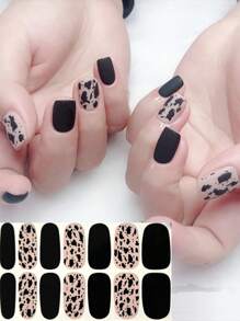 Leopard Print, Y2K Style Mix & Match Full Cover Nail Stickers, Easy To Apply With Dotted Lines Nails - Multicolor - View 15