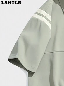 Conjunto de Camisa Polo Casual de Verão Masculina Solta