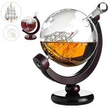 1pc/3pcs Globe Decanter, Whiskey Decanter Globe, Decanters For Alcohol, Crystal Whisky Decanter, Glass Liquor Decanter, For Bourbon, Whiskey, Scotch, Vodka, Rum, Tequila, Wine, 850ml/29oz, Gift For Father