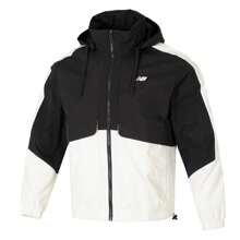 New Balance 男女通用户外防风休闲跑步训练连帽运动夹克 AMJ51323-CIO
