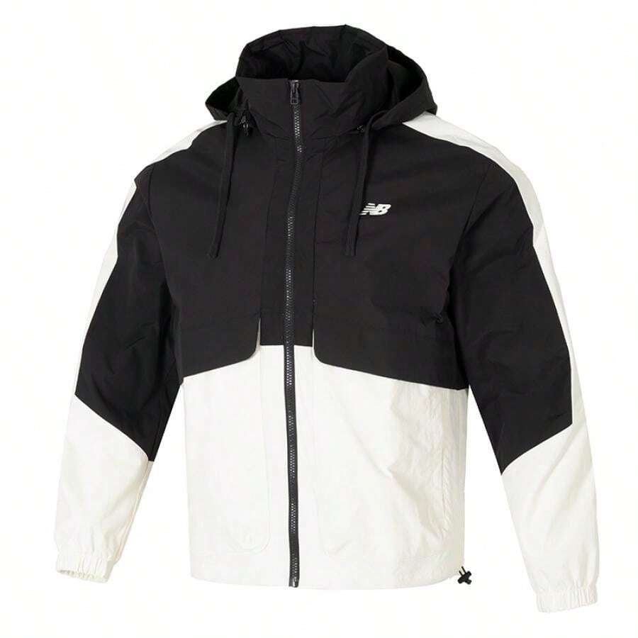 New Balance 男女通用户外防风休闲跑步训练连帽运动夹克 AMJ51323-CIO