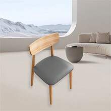 Fundas impermeables para asientos de sillas de comedor de cuero, protectores con bandas elásticas para el hogar. - Gris - Ver 4