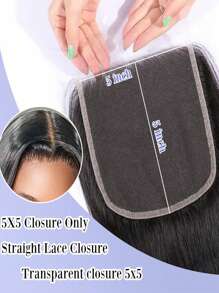5x5 透明蕾丝闭合直发闭合巴西处女雷米人发前部闭合人发接发预拔自然黑色 - SNatural - 查看 6