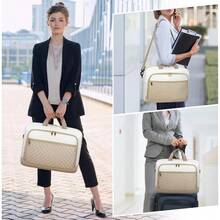 NEWHEY Laptop Bag 17.3 Inch Laptop Briefcase For Women Men Waterproof Shoulder Messenger Bag Large Computer Bag For Business Office Work College, Black - 卡其色&米色 - 查看 6