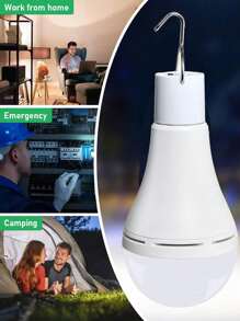 Lámpara solar para gallinero con temporizador, bombillas solares recargables para uso doméstico interior, lámparas solares para camping al aire libre, luces solares LED para cobertizo por la noche, cortes de energía de emergencia, exterior, 1 pieza - Blanco - Ver 2