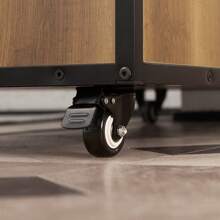 SoBuy KNL02-PF, Design Bar Cabinet On Wheels, Kitchen Storage Trolley Kitchen Island Kitchen Cabinet Sideboard Vintage Brown - Brown - View 11