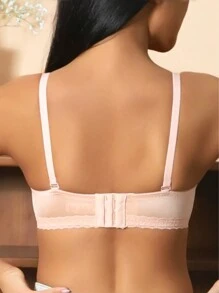Sujetador push-up con copa fina talla AB para pechos pequeños, previene el caído, sujetador con encaje liso y sexy, lencería