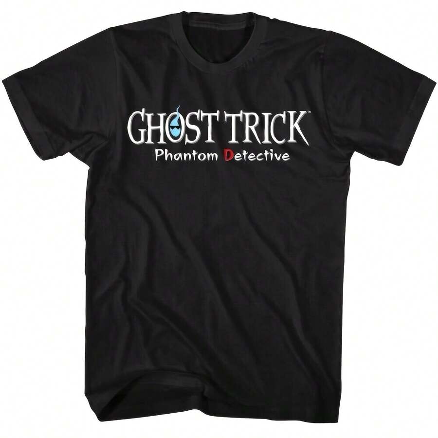Ghost Trick T-Shirt Phantom Detective Logo Men's Tees - Black - View 1