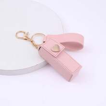 1pc Solid Color PU Lipstick Holder Bag Women's Makeup Keychains,Portable Buckle Lipstick Bags Wallet Keychain Mini Storage Bag For Women Gift Solid Color Lipsticks Protective Cover,Boho Vibes - Multicolor - View 8