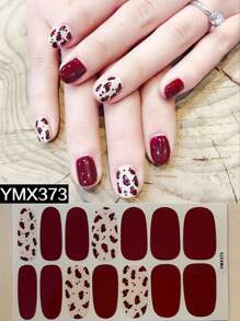 Leopard Print, Y2K Style Mix & Match Full Cover Nail Stickers, Easy To Apply With Dotted Lines Nails - Multicolor - View 9