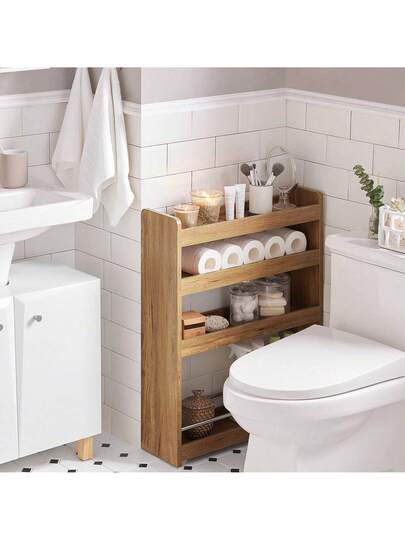 SoBuy NSR01 W, Tiers Serving Trolley, Slide Out Storage Rack Shelf On Wheels, Mobile view 5