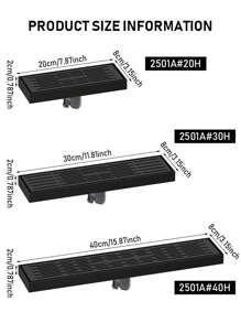 1个黑色地漏，加厚型浴室/酒店淋浴地漏，房间工程矩形线性地漏，大排水除臭地漏浴室配件浴室工具