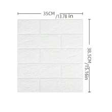 10/20 件 3D 墙板，即剥即贴 3D 壁纸，自粘防水泡沫板，适用于客厅、卧室、洗衣房、厨房、壁炉、电视墙装饰 - 白色 - 查看 13