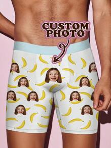 1 件定制情人节男士平角裤、个性化男士内衣、定制平角内裤、丈夫个性化平角裤、定制搞笑脸平角内裤、情人节礼物、周年纪念礼物、生日礼物、结婚礼物、挚友礼物、送给男朋友的礼物、送给丈夫的礼物、送给他的礼物