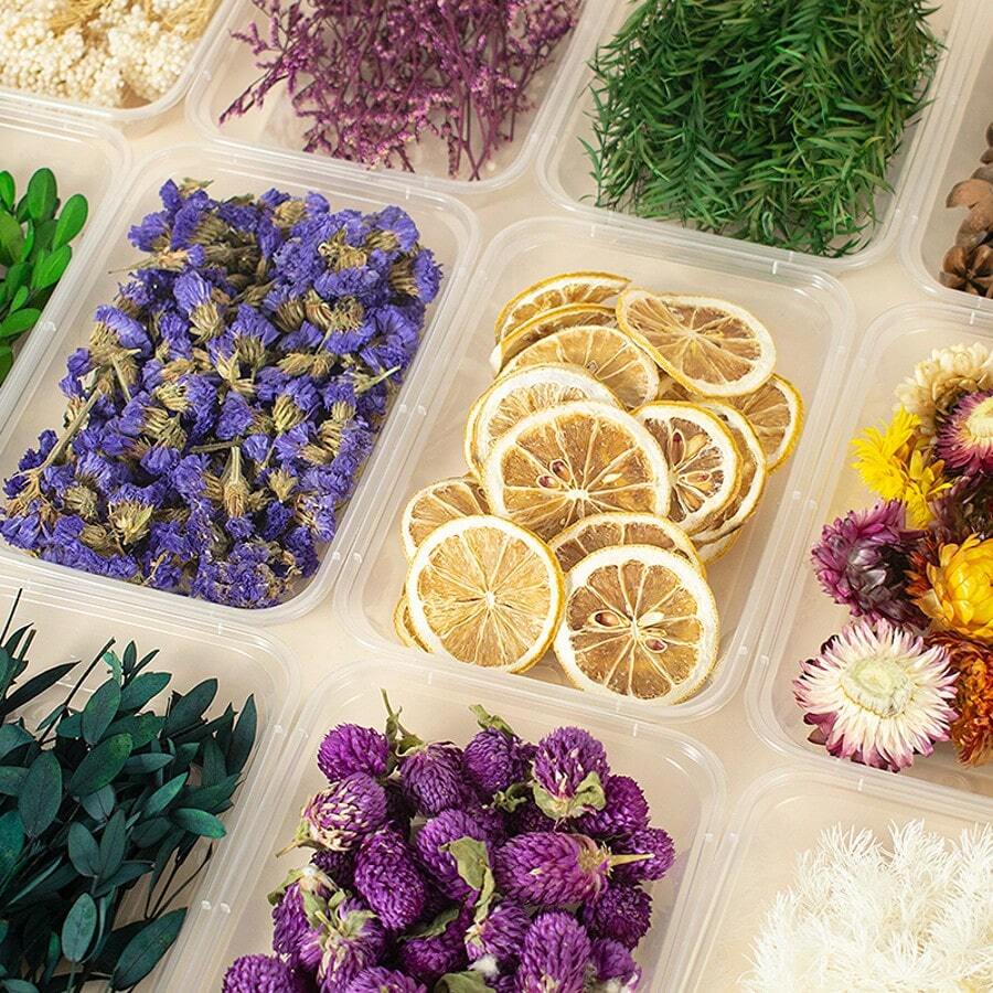 1包（40克）茉莉花蕾、玫瑰花瓣、薰衣草干花 - 永生花材料，适用于手工皂、蜡烛制作、DIY香氛包 - 觀賞性乾燥花 - 查看 1