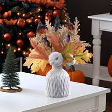 Halloween Artificial Flower Picks, Picks Stems With Pumpkin Witch Decor For Vases Floral Arrangement DIY Centerpieces Decor - White - View 4
