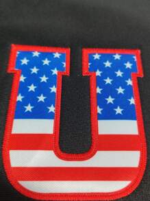 可定制姓名和号码男士休闲美国黑色连帽运动衫刺绣户外运动连帽衫运动上衣定制 S-XXL