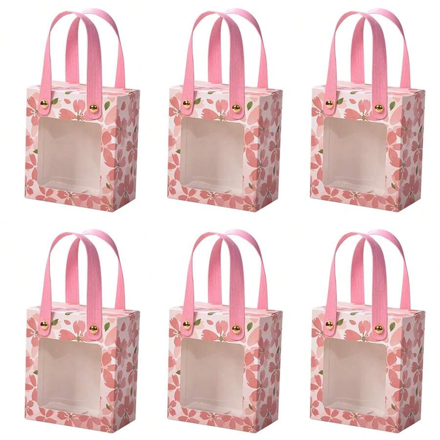 5/10个装樱花糖果盒饼干袋纸质樱花婚礼生日礼物包装用品 - 彩色 - 查看 1