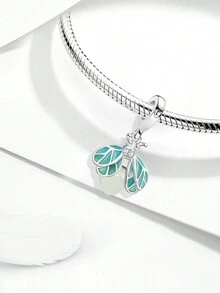 1pc Fashion Diligent Bee Pendant Bead, Suitable For Women's Bracelet, Bangle DIY Jewelry Making And Daily Outfit Matching, Suitable For Girls To Wear. - Silver - View 3