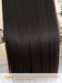 28英寸酒红色直长款合成假发马尾接发，适合女性 - Dark Brown - 查看 7