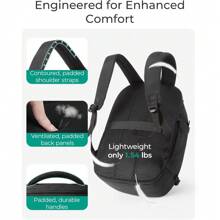 BAGSMART Travel Backpack Carry On Flight Approved, 30L Lightweight Backpack Fits 17.3 Inch Laptop For Men Women, Water Resistant Personal Item Travel Bag With USB Charging Port, Black - 黑色 - 查看 7