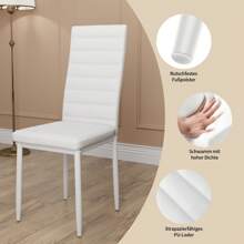 Asofer Juego de mesa moderno con 4 sillas y mesa auxiliar, juego de comedor con silla y mesa, adecuado para decoración de juego de comedor para cocina, sala de estar, comedor.