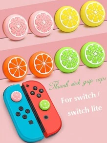 2 件卡通柠檬水果硅胶模拟拇指握把帽操纵杆帽保护盖按钮帽兼容 Switch OLED/Switch Lite/Switch 操纵杆保护盖 - 彩色 - 查看 7