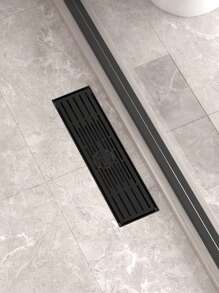 1个黑色地漏，加厚型浴室/酒店淋浴地漏，房间工程矩形线性地漏，大排水除臭地漏浴室配件浴室工具