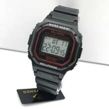 Men's Digital Aqua Waterproof Classic Military Watch - Red - View 1