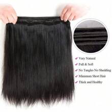 Bundel Rambut Manusia Lurus 14 Inci, Rambut Perawan Brasil yang Belum Diproses, Rambut Manusia untuk Wanita, Ekstensi Rambut Manusia Remy Brasil, Warna Hitam Alami - Alami & Hitam - View 3