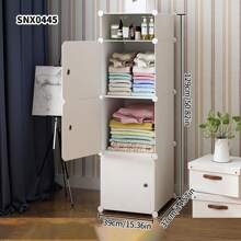 Gabinete de almacenamiento de ensamblaje con lámina de resina minimalista, armario de plástico multicapa, de fácil montaje y uso doméstico independiente - Multicolor - Ver 4