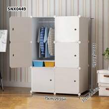 Gabinete de almacenamiento de ensamblaje con lámina de resina minimalista, armario de plástico multicapa, de fácil montaje y uso doméstico independiente - Multicolor - Ver 6