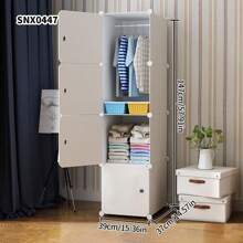 Gabinete de almacenamiento de ensamblaje con lámina de resina minimalista, armario de plástico multicapa, de fácil montaje y uso doméstico independiente - Multicolor - Ver 5