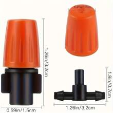 Sistema de riego por goteo para jardinería, set de regadores de micronebulización de dos salidas en color rojo, riego automático ajustable para macetas y herramientas de jardinería
