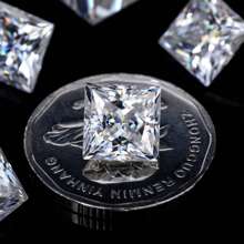 100% Moissanite White D Color Princess Cut VVS1 Clarity Loose Moissanite Stone, Comes With GRA Certificate, Suitable For DIY - White - View 3