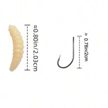 鱼饵面包虫假饵路亚饵仿生饵软蛆渔具逼真蠕虫带钩饵 - 彩色 - 查看 5