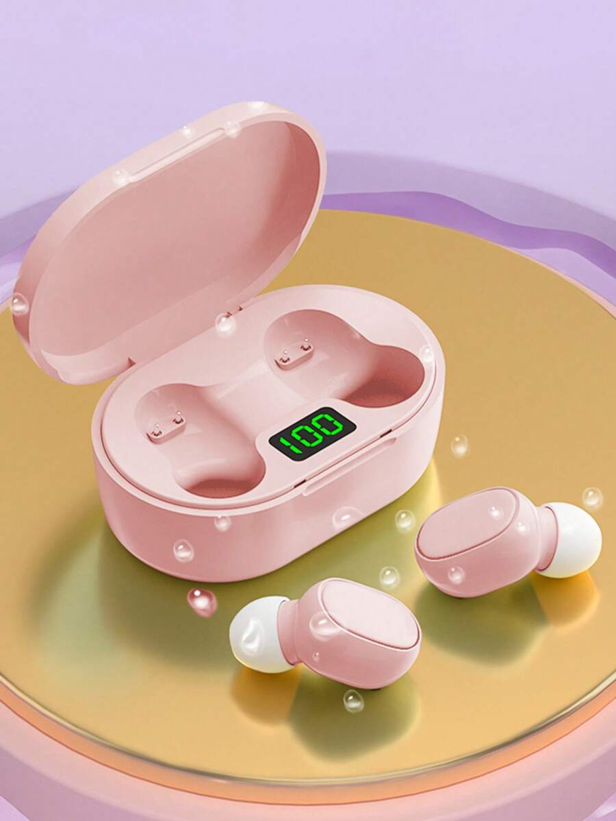 Genai真無線藍牙耳機,迷你設計,帶led電池顯示充電盒,長待機時間,手勢觸控,全防水,符合工學設計理念,佩戴舒適,有多種顏色可選,運動、音樂和遊戲的理想選擇 - 綠色 - 查看 1