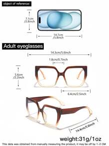 1 pezzo Occhiali da donna con montatura quadrata grande in acrilico, di moda, colore nero, adatti per lettura quotidiana, lavoro e vita universitaria