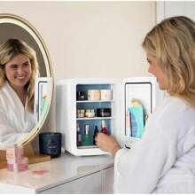 Cooluli 10L Mini Fridge For Bedroom, Car, Office Desk & Dorm - Portable Thermoelectric Cooler & Warmer For Food, Drinks, Skincare - AC/Refrigerator With Glass Front, Black - màu đen - Xem 9