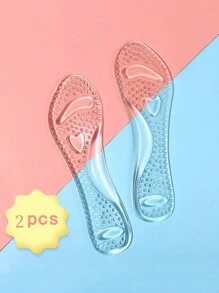 1 Pair Women Silicone High Heel Shoe Pads, Self-Adhesive, Breathable, Sweat Absorbent, Non-Slip Half Size Insoles Shoe Accessories