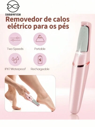 Lixador de Pé Elétrico Esfoliador Tira Calos Pedicure Portátil Marisa Lixa Elimina Calo Portátil Usb