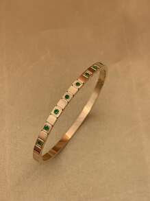 1 件优雅玫瑰金金属手链，18K 镀金，不褪色，独特设计，奢华高端手链，适合女友礼物、节日、派对、活动、海滩、时尚穿着 - 玫瑰金 - 查看 4