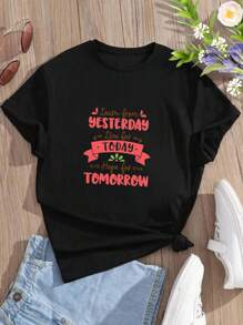 Inspirational Quote Women T-Women's Shirt 'Learn From Yesterday Live For Today Hope For Tomorrow' - Casual And Comfortable Women's Tee For Men