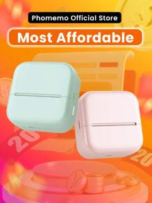 Phomemo Sticker Maker Machine - Mini Thermal Printer With 1 Roll Of Adhesive Paper (2in*21.3ft/Roll), Inkless For IPhone & Android, Portable DIY - màu xanh lá - Xem 3