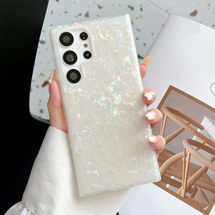 适用于三星 Galaxy S25 S24 S23 S22 S21 S20 Ultra Plus FE S25 Edge 的手机壳，闪亮珠光纹理，适用于 A16 A26 A36 A56 A55 A35 A15 S9 S10 Plus S10E，也兼容 16 15 14 13 12 11 Pro Max Pro Plus 系列 16e，防水防震防摔防刮，国际版，非国内版。