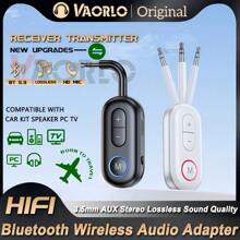 Receptor y transmisor de audio Bluetooth 5.2 2 en 1 con conector AUX de 3.5 mm, adaptador inalámbrico de audio estéreo Hi-Fi compatible con auriculares, computadoras, televisores, altavoces de automóvil y amplificador, también incluye un convertidor de auriculares Bluetooth - Multicolor - Ver 11