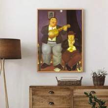 1pc Vintage Fernando Botero Art Dik Persoon Canvas Schilderij Paar Dansende Prints Muurschildering Grappige Figuren Muurkunst Poster Voor Woonkamer Decor Geen Lijst